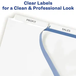 Avery® Customizable Index Maker® Dividers For 3 Ring Binder, Easy Print & Apply Clear Label Strip, 3 Tab, White, Pack Of 5 Sets