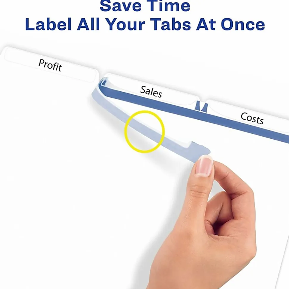 Avery® Customizable Index Maker® Dividers For 3 Ring Binder, Easy Print & Apply Clear Label Strip, 3 Tab, White, Pack Of 5 Sets
