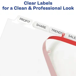 Avery® Customizable Index Maker® Extra-Wide Dividers For 3 Ring Binder, Easy Print & Apply Clear Label Strip, 8 Tab, Pack Of 5 Sets