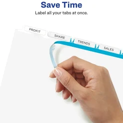 Avery® Customizable Index Maker® Dividers For 3 Ring Binder, Easy Print & Apply Clear Label Strip, 5 Tab, White, Copier, Pack Of 5 Sets