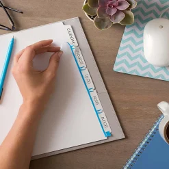 Avery® Customizable Index Maker® Dividers For 3 Ring Binder, Easy Print & Apply Clear Label Strip, 5 Tab, White, Copier, Pack Of 5 Sets