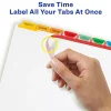 Avery® Customizable Index Maker® Dividers For 3 Ring Binder, Easy Print & Apply Clear Label Strip, 8 Tab, Multicolor, Box Of 25 Sets