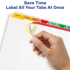 Avery® Customizable Index Maker® Dividers For 3 Ring Binder, Easy Print & Apply Clear Label Strip, 8 Tab, Multicolor, Box Of 25 Sets