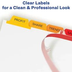 Avery® Customizable Index Maker® Dividers For 3 Ring Binder, Easy Print & Apply Clear Label Strip, 8 Tab, Multicolor, Box Of 25 Sets