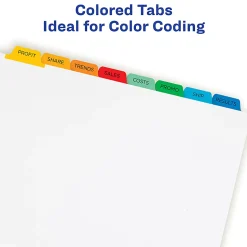 Avery® Customizable Index Maker® Dividers For 3 Ring Binder, Easy Print & Apply Clear Label Strip, 8 Tab, Multicolor, Box Of 25 Sets