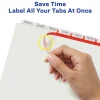 Avery® Customizable Index Maker® Dividers For 3 Ring Binder, Easy Print & Apply Clear Label Strip, 8 Tab, White, Pack Of 5 Sets