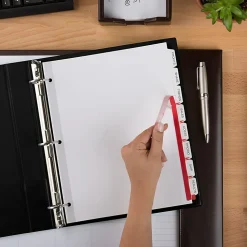 Avery® Customizable Index Maker® Dividers For 3 Ring Binder, Easy Print & Apply Clear Label Strip, 8 Tab, White, Pack Of 5 Sets