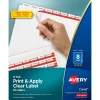 Avery® Customizable Index Maker® Dividers For 3 Ring Binder, Easy Print & Apply Clear Label Strip, 8 Tab, White, Box Of 25 Sets