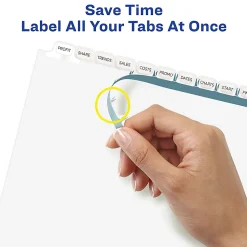 Avery® Customizable Index Maker® Dividers For 3 Ring Binder, Easy Print & Apply Clear Label Strip, 12 Tab, White, Pack Of 5 Sets