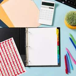Avery® Customizable Index Maker® Dividers For 3 Ring Binder, Easy Print & Apply Clear Label Strip, 8 Tab, Multicolor, Pack Of 5 Sets