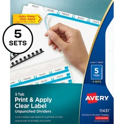 Avery® Customizable Index Maker® Unpunched Dividers  - 11431