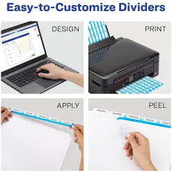 Avery® Customizable Index Maker® Extra-Wide Dividers For 3 Ring Binder, Easy Print & Apply Clear Label Strip, 5 Tab, Pack Of 5 Sets