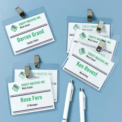 Avery® Customizable Name Badges With Clips, Rectangle, 5384, 3