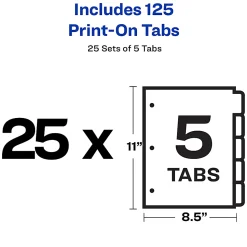 Avery® Customizable Print-On™ Dividers, 8 1/2