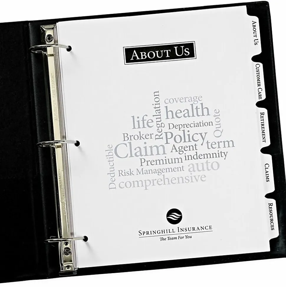 Avery® Customizable Print-On™ Dividers, 8 1/2" x 11", 5 Tabs, Pack Of 5 Sets