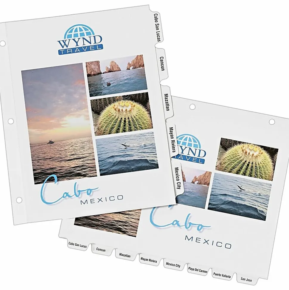 Avery® Customizable Print-On™ Dividers, 8 1/2" x 11", 5 Tabs, Pack Of 5 Sets