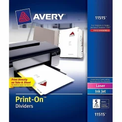 Avery® Customizable Print-On™ Dividers, 8 1/2