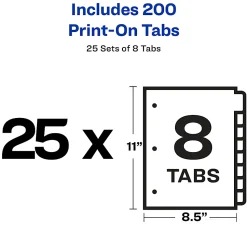 Avery® Customizable Print-On™ Dividers, 8 1/2