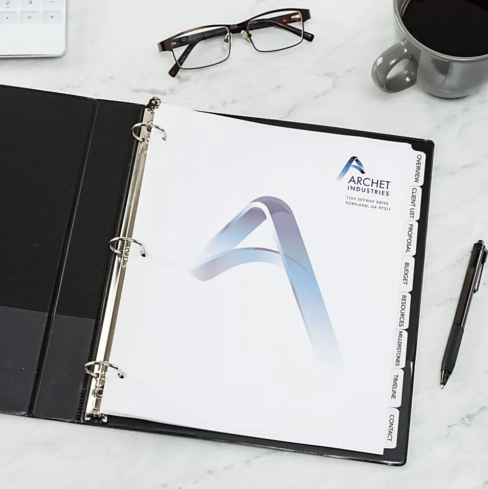 Avery® Customizable Print-On™ Dividers, 8 1/2" x 11", 8 Tabs, White, Pack Of 25 Sets