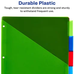 Avery® Dividers for 3 Ring Binders, 5-Tab Binder Dividers, Two-Pocket Plastic Binder Dividers, Insertable Big Tab™, Multicolor, 1 Set (11906)