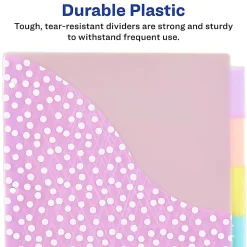 Avery® Dividers For 3 Ring Binders, 5-Tab Binder Dividers, Plastic Binder Dividers With Pockets, Insertable Big Tab™, 1 Set (07714)