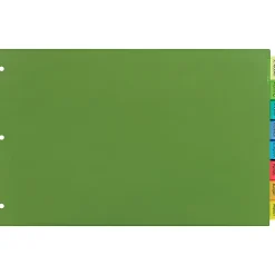 Avery® Dividers For 3 Ring Binders, 8-Tab Binder Dividers, 11" x 17" Plastic Binder Dividers, Insertable Big Tab™, Multicolor, 1 Set (11179)
