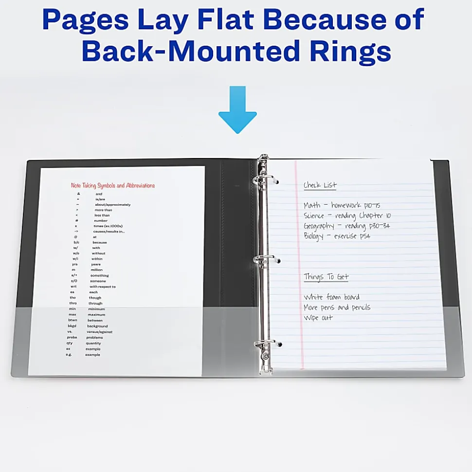 Avery® Durable Clear View 3 Ring Binders, 3 Inch EZD® Rings, White, 1 Binder