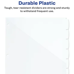 Avery® Durable Plastic 8-Tab Write & Erase Dividers For 3 Ring Binders With Slash Pocket, 9-1/4