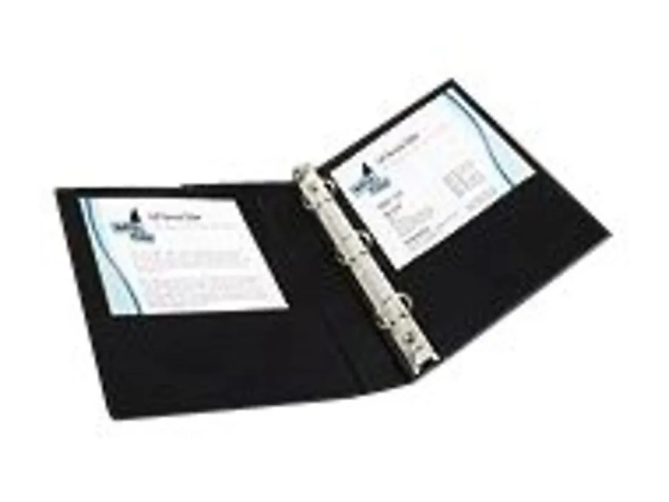 Avery® Durable 3-Ring Binder, 1" Round Rings, Half Letter (5-1/2" x 8-1/2"), 45% Recycled, Black