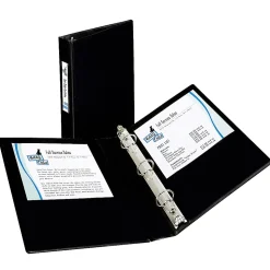 Avery® Durable 3-Ring Binder, 1" Round Rings, Half Letter (5-1/2" x 8-1/2"), 45% Recycled, Black