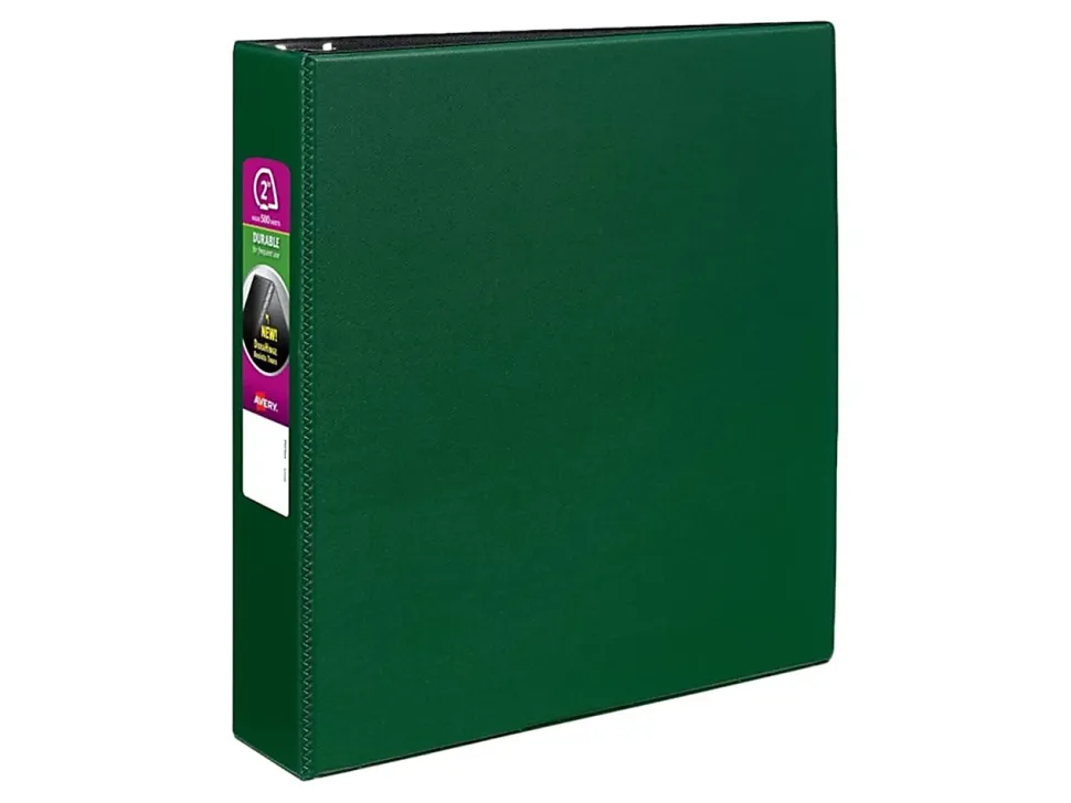 Avery® Durable 3-Ring Binder With EZ-Turn™ Rings, 2" D-Rings, 45% Recycled, Green