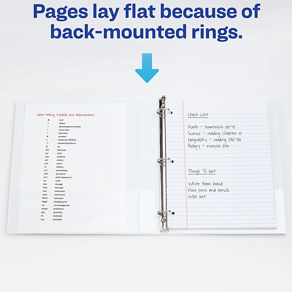 Avery® Durable View Binders, Letter-Size, 1" Slant Rings, 42% Recycled, White, Pack Of 4 Binders