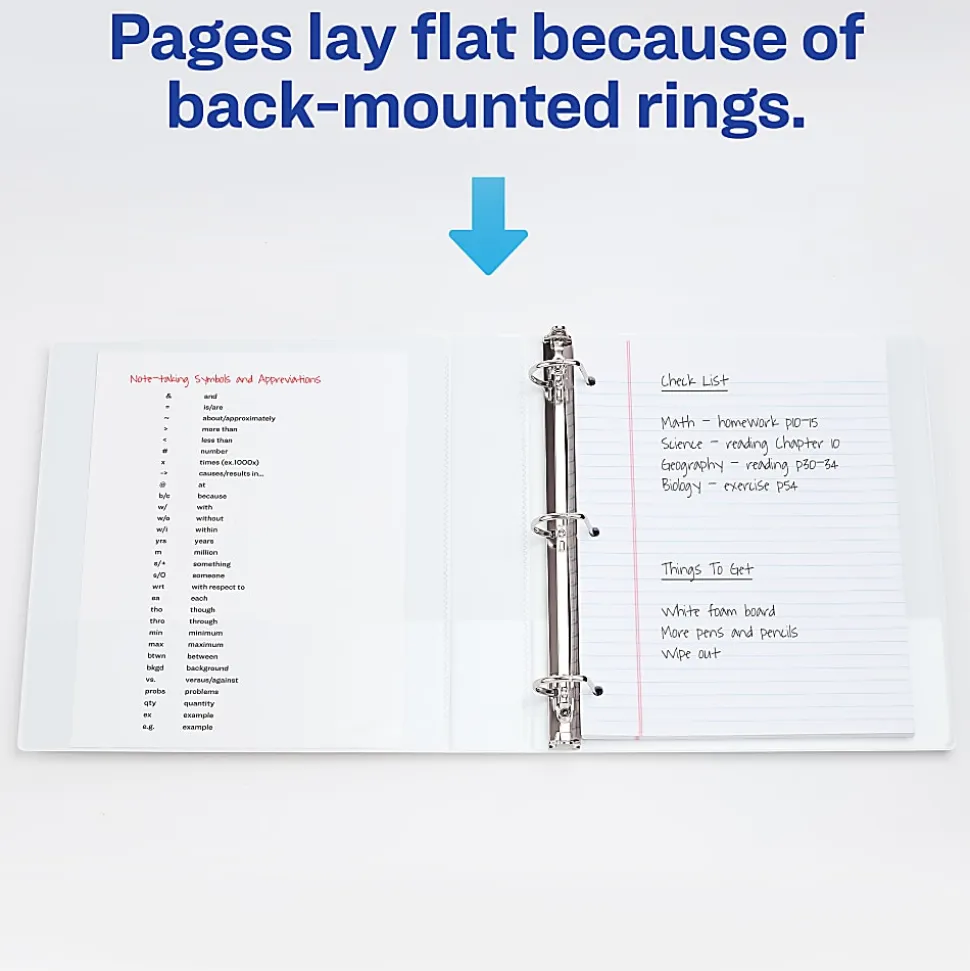 Avery® Durable View Binders, Letter-Size, 1-1/2" Slant Rings, 41% Recycled, White, Pack Of 4 Binders