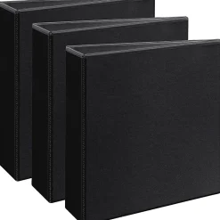 Avery® Durable View Binders- 3" Ring, 8 1/2" x 11", Black, Pack Of 3