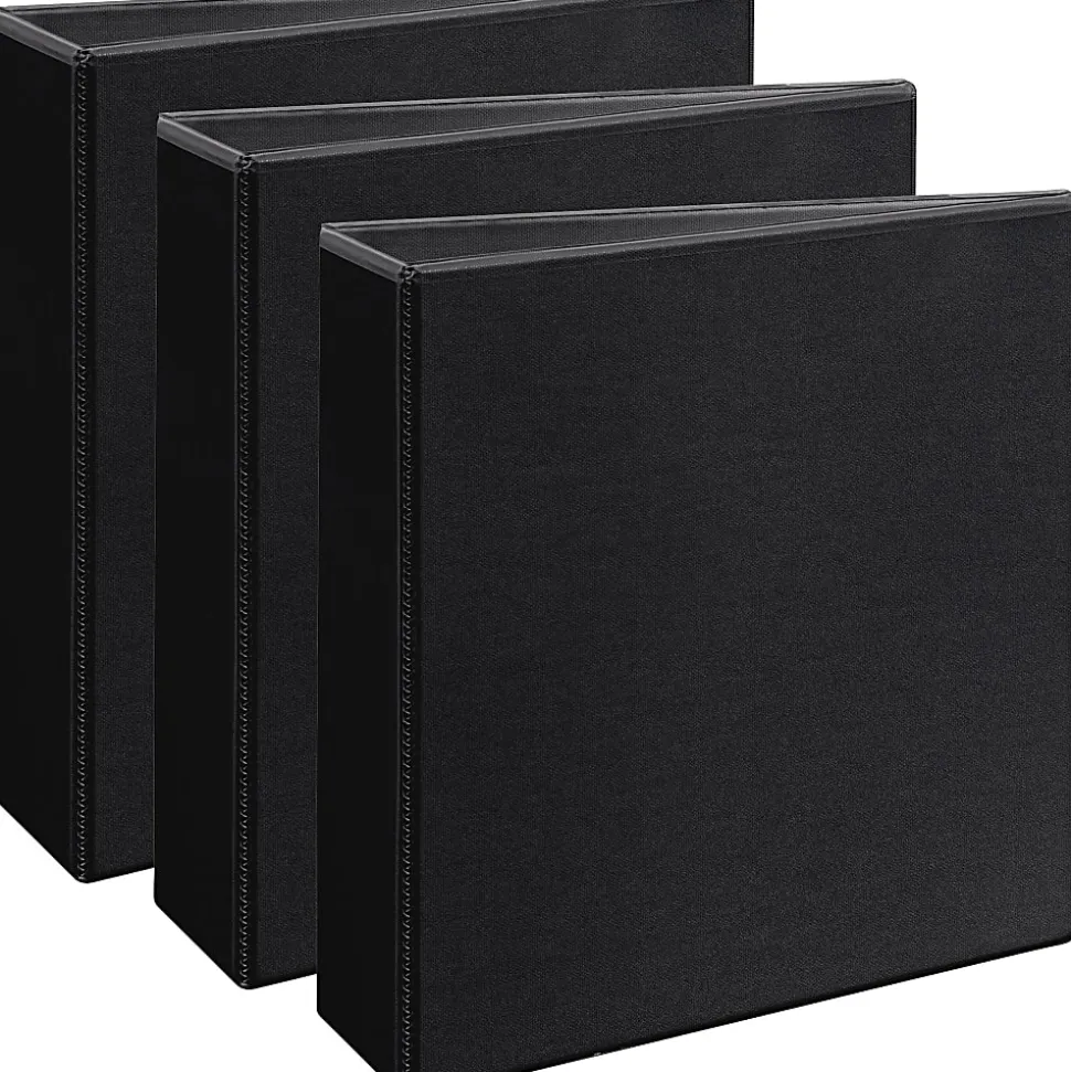 Avery® Durable View Binders- 3" Ring, 8 1/2" x 11", Black, Pack Of 3
