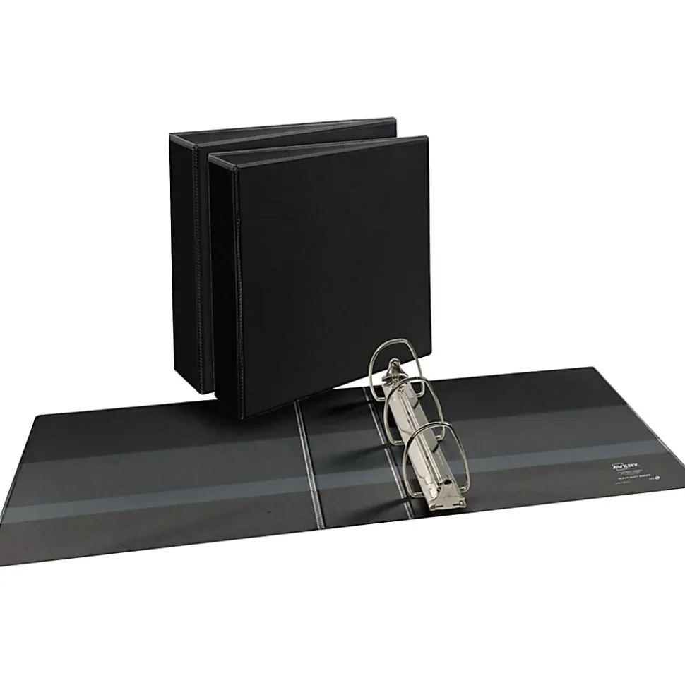 Avery® Durable View Binders- 3" Ring, 8 1/2" x 11", Black, Pack Of 3