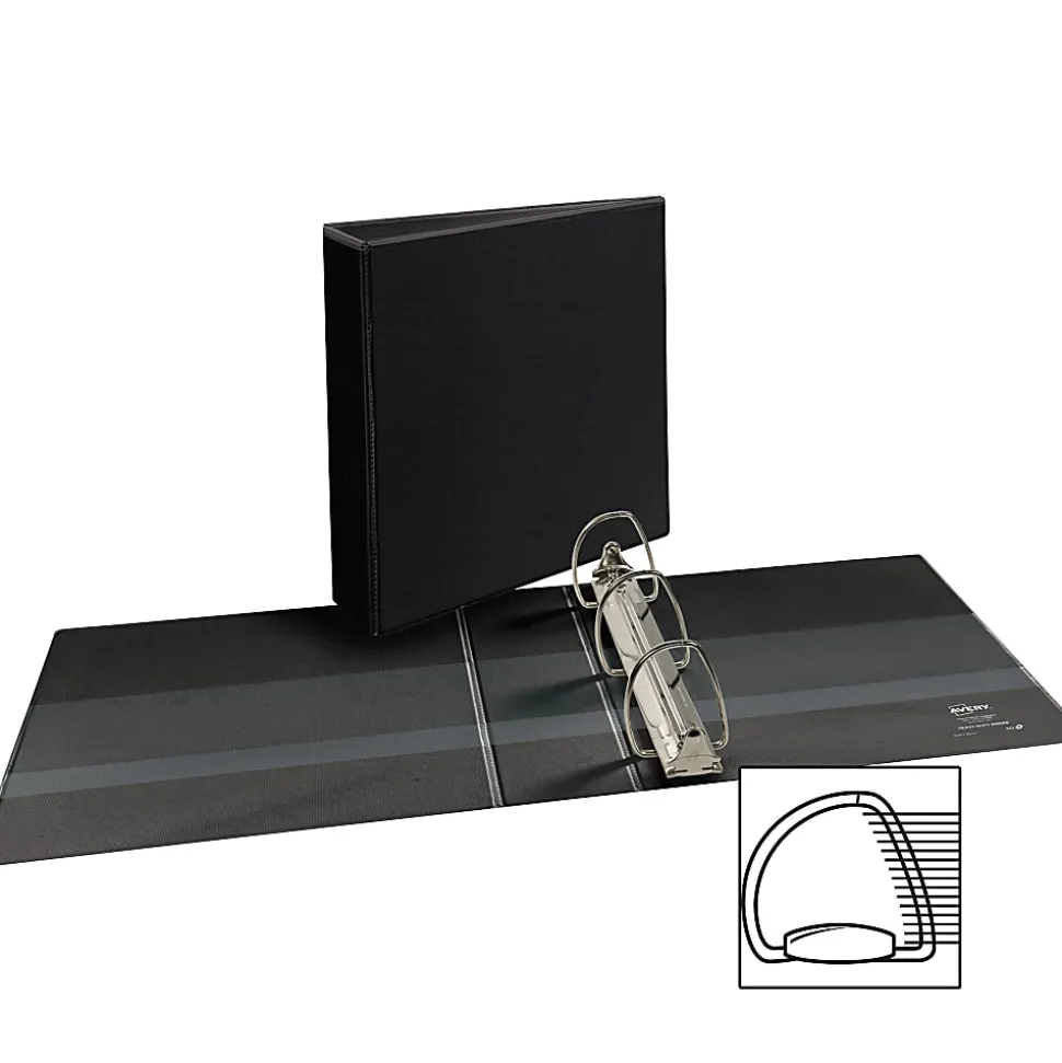 Avery® Durable View Binders- 3" Ring, 8 1/2" x 11", Black, Pack Of 3