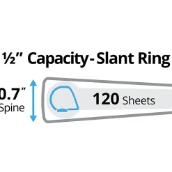 Avery® Durable View 3-Ring Binder, 1/2" Slant Rings, White