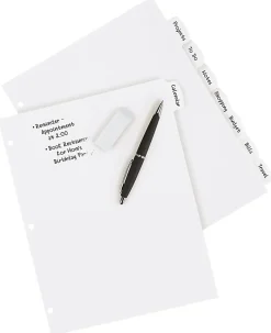 Avery® Durable Write-On Plastic Dividers With Erasable Tabs, 8 1/2