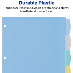 Avery® Durable Write-On Plastic Dividers With Erasable Tabs, 8 1/2