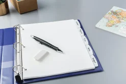 Avery® Durable Write-On Plastic Dividers With Erasable Tabs, 8 1/2" x 11", White, 5 Tabs