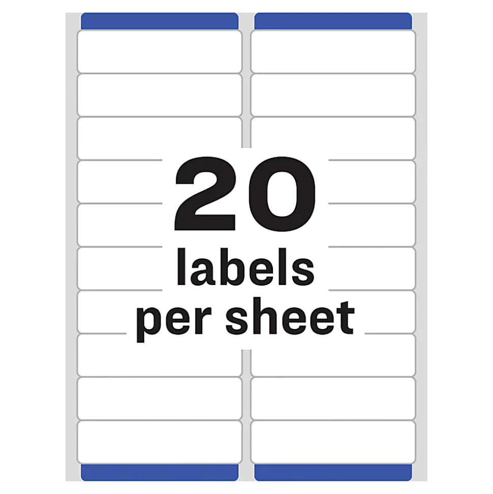 Avery® Easy Peel® Address Labels With Sure Feed® Technology, 5961, Rectangle, 1" x 4", Matte White, Box Of 5,000