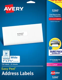 Avery® Easy Peel® Address Labels With Sure Feed® Technology, 5260, Rectangle, 1