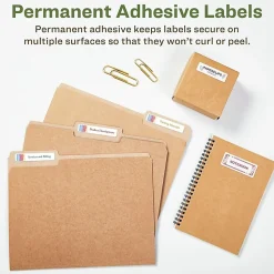 Avery® Easy Peel® EcoFriendly Permanent Inkjet/Laser Return Address Labels, 48467, 1/2" x 1 3/4", 100% Recycled, White, Pack Of 8,000
