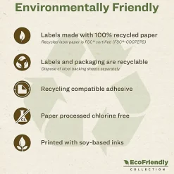 Avery® Easy Peel® EcoFriendly Permanent Inkjet/Laser Return Address Labels, 48467, 1/2