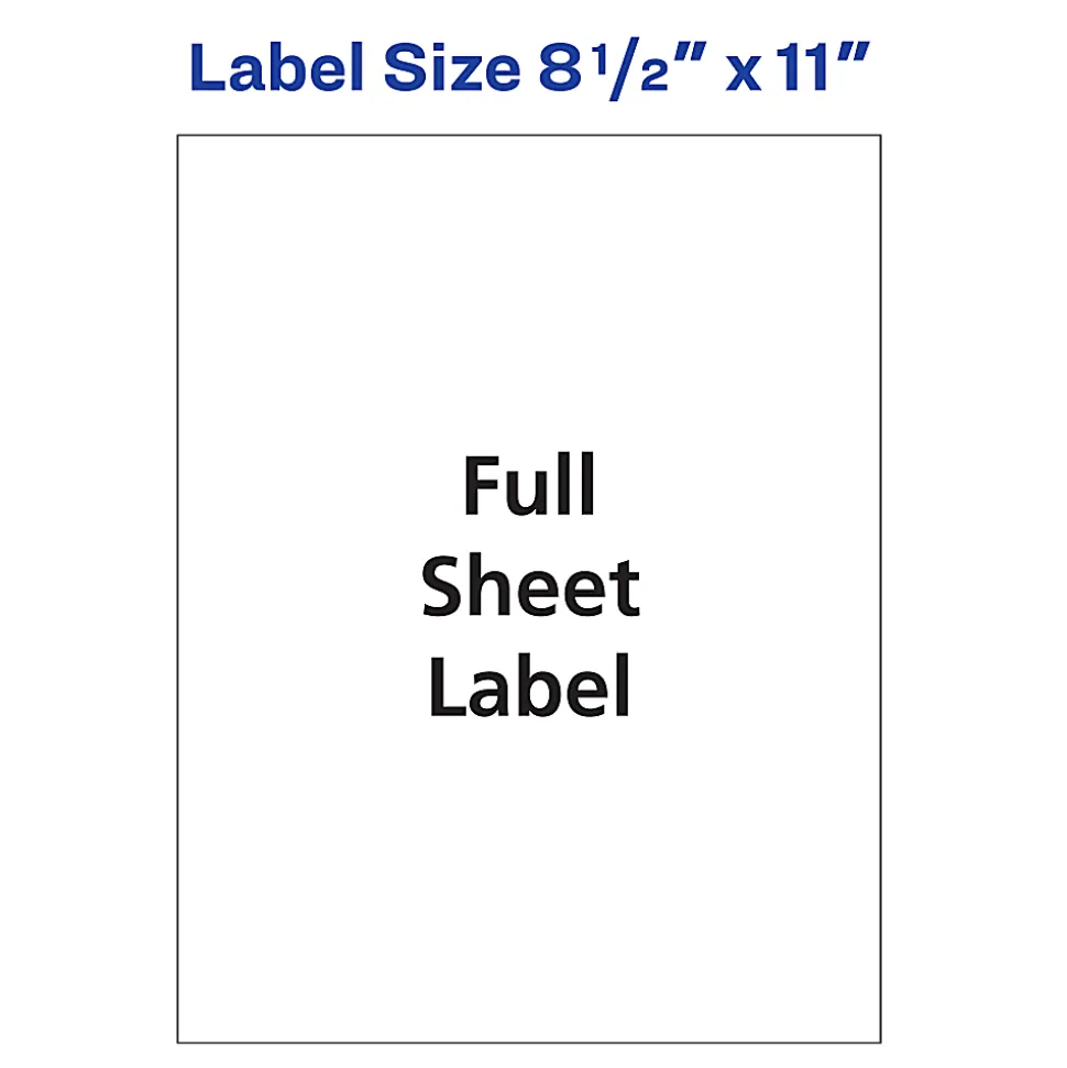 Avery® Easy Peel® Permanent Address Labels, Shipping, 18665, 8 1/2" x 11", Matte Clear, Box Of 10