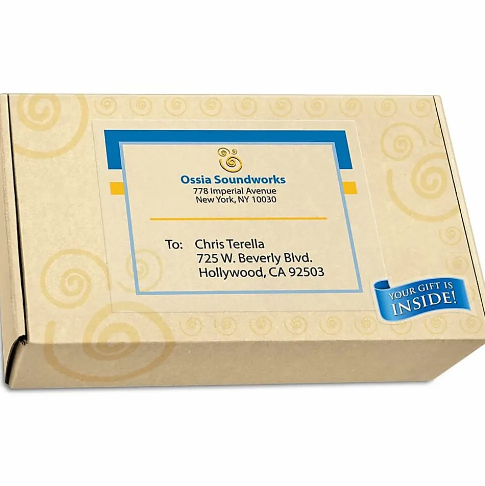 Avery® Easy Peel® Permanent Address Labels, Shipping, 18665, 8 1/2" x 11", Matte Clear, Box Of 10