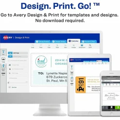 Avery® Easy Peel® Permanent Address Labels, Shipping, 18665, 8 1/2