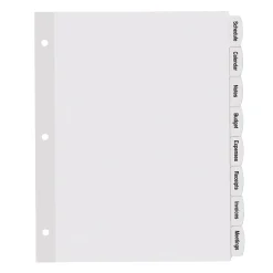 Avery® Easy Peel® Pop-up Edge® Label Dividers, 8 1/2" x 11", 8-Tab, White, Pack Of 4