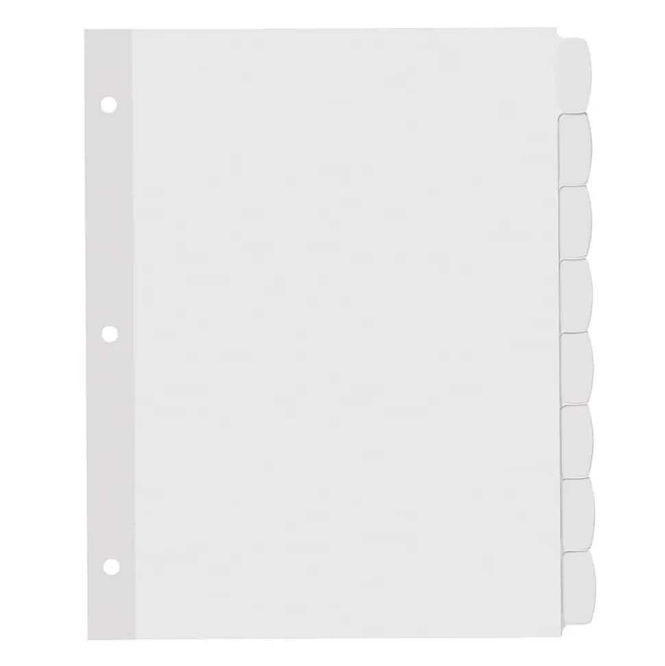 Avery® Easy Peel® Pop-up Edge® Label Dividers, 8 1/2" x 11", 8-Tab, White, Pack Of 4